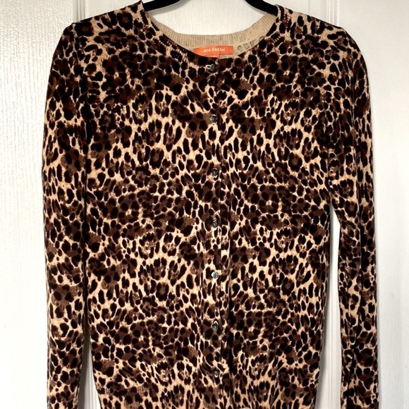 Leopard print cotton cardigan size XS - Picture 3 of 7